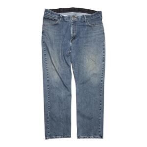 Wrangler Flex Jeans – Light Wash Stretch Denim Straight Fit 38x30 (Fits 38x28)
